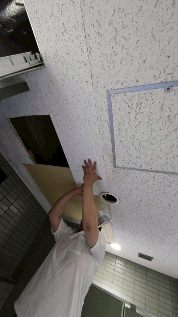 武蔵野市｜ビル漏水修繕工事｜7階給水管引き直し・6階天井張り替え復旧